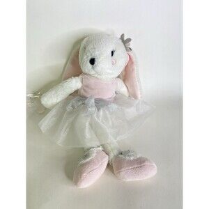 NoJo Bunny Rabbit Ballerina White Pink Plush Stuffed Animal Toy Tutu Skirt